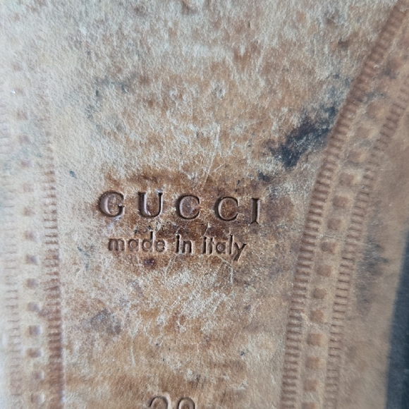 Gucci Black Leather Slip-On Loafers with Gold Detail
